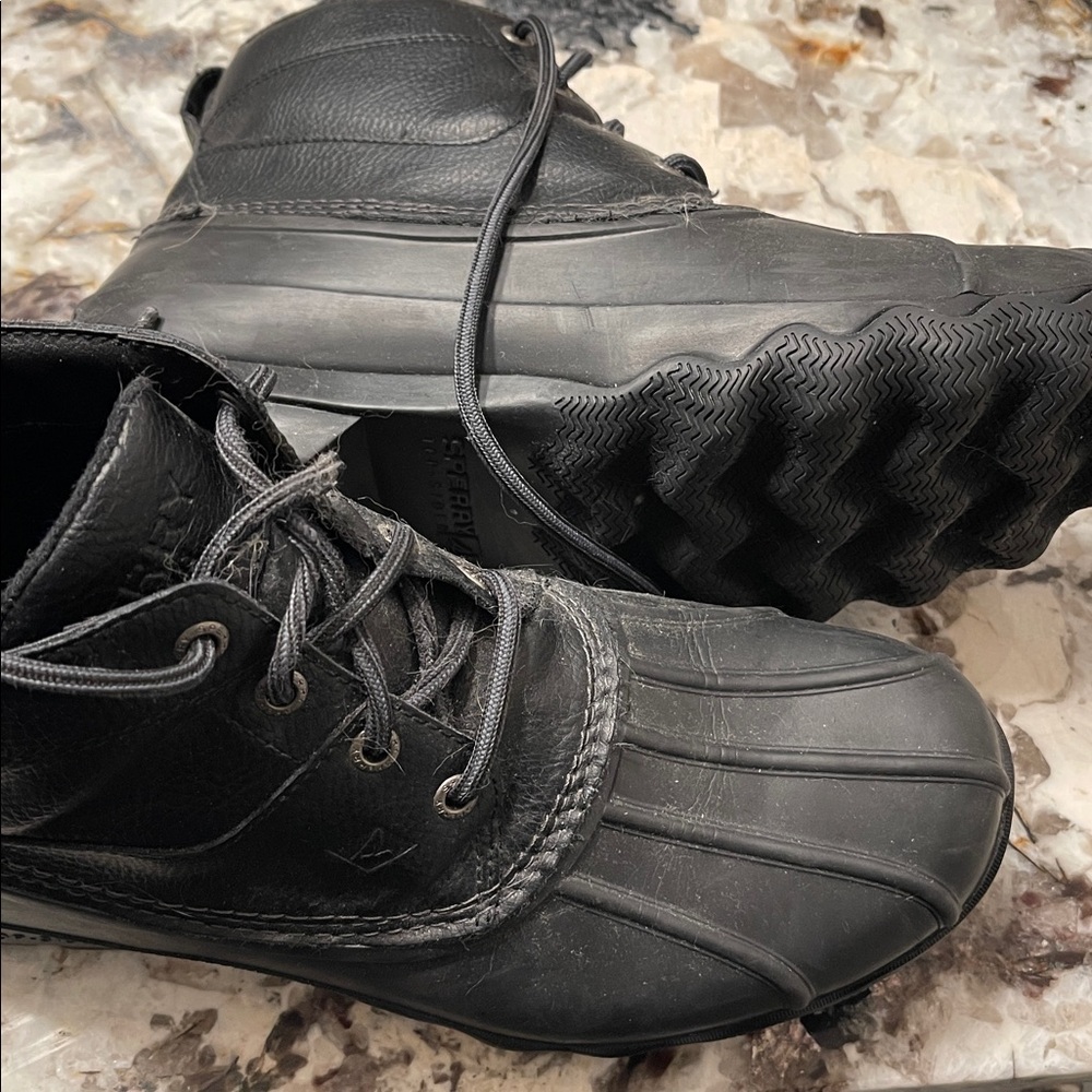 Sperry Black Leather Men's Duck Boots - Picture 3 of 3